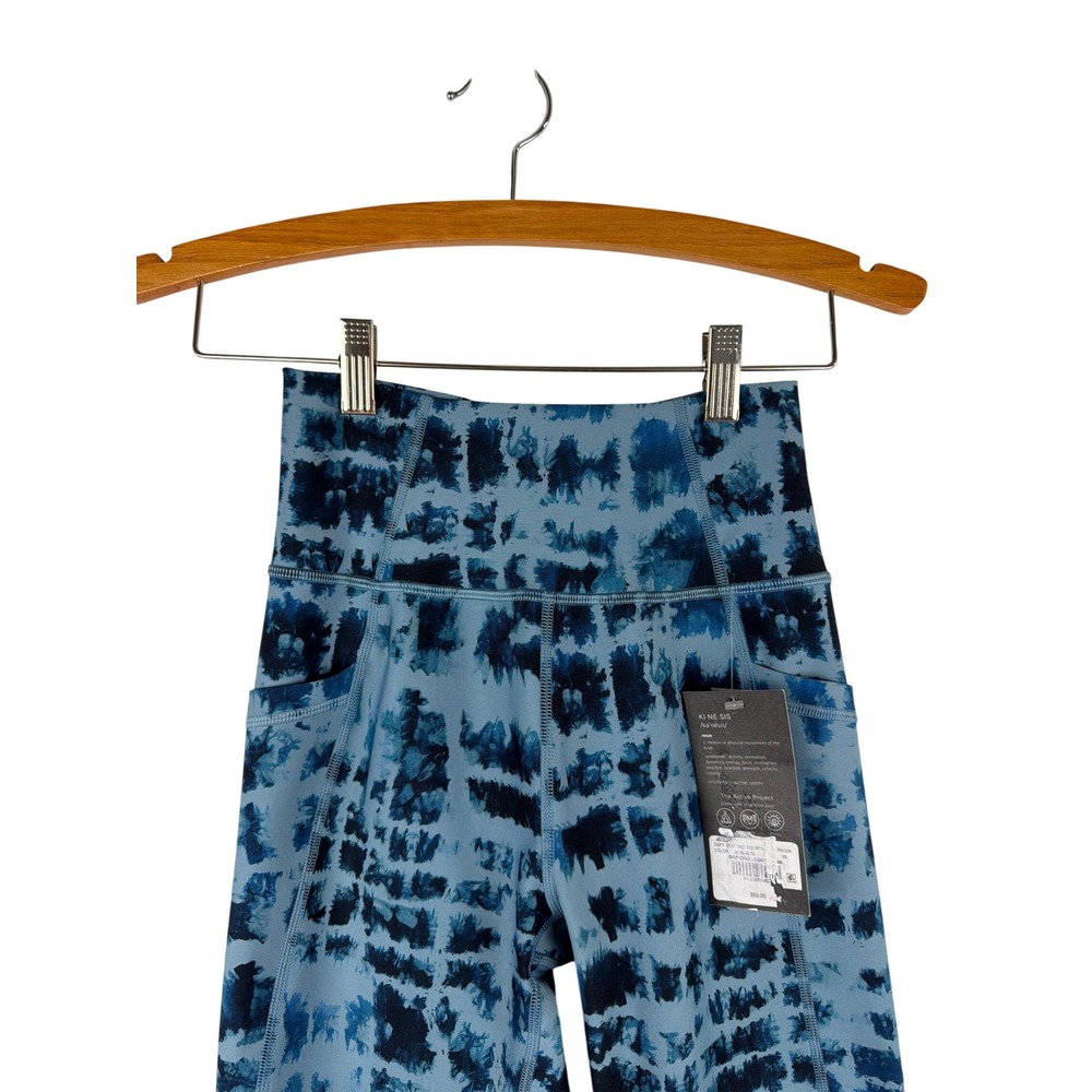 Kinesis High Rise Ankle Length Leggings Blue‎ Tie Dye Pockets Women XS - Picture 4 of 12